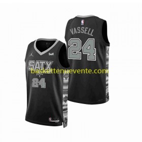 Maillot Basket San Antonio Spurs Devin Vassell 24 Jordan 2022-2023 Statement Edition Noir Swingman - Homme